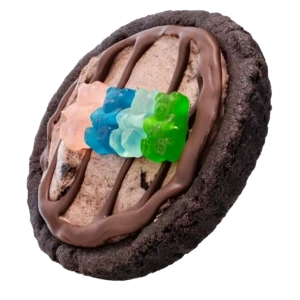 Crumbl Cookies & Cream Grill-It Cookie with vanilla frosting and mini grill