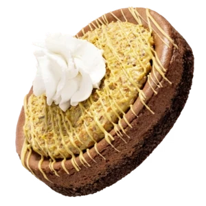 Crumbl Dubai-Style Chocolate Cheesecake with chocolate ganache and cheesecake base