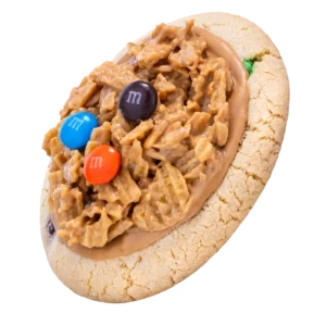 Crumbl Everything But The Dad Jokes Cookie with sweet and salty mix