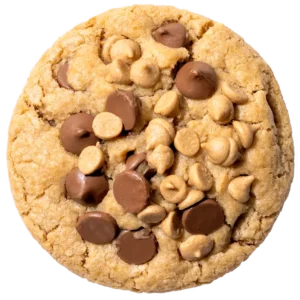 Crumbl Peanut Butter Chocolate Chip Cookie with peanut butter drizzle