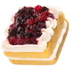 Crumbl Triple Berry Shortcake with berries and cream